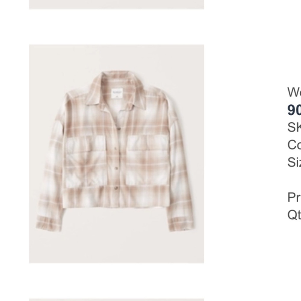 Abercrombie & Fitch 90s Cropped Flannel